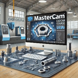 Interfaz CAD/CAM de Mastercam en un entorno profesional, ideal para un curso avanzado de diseño y mecanizado CNC.