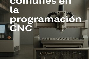 Ilustración educativa sobre errores comunes en programación CNC