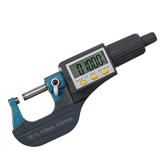 Micrómetro digital Beslands de 0 a 25 mm con pantalla LCD 