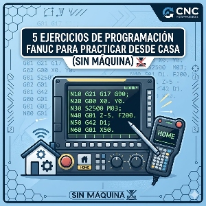 Ejercicios de programación Fanuc en simulador CNC desde ordenador